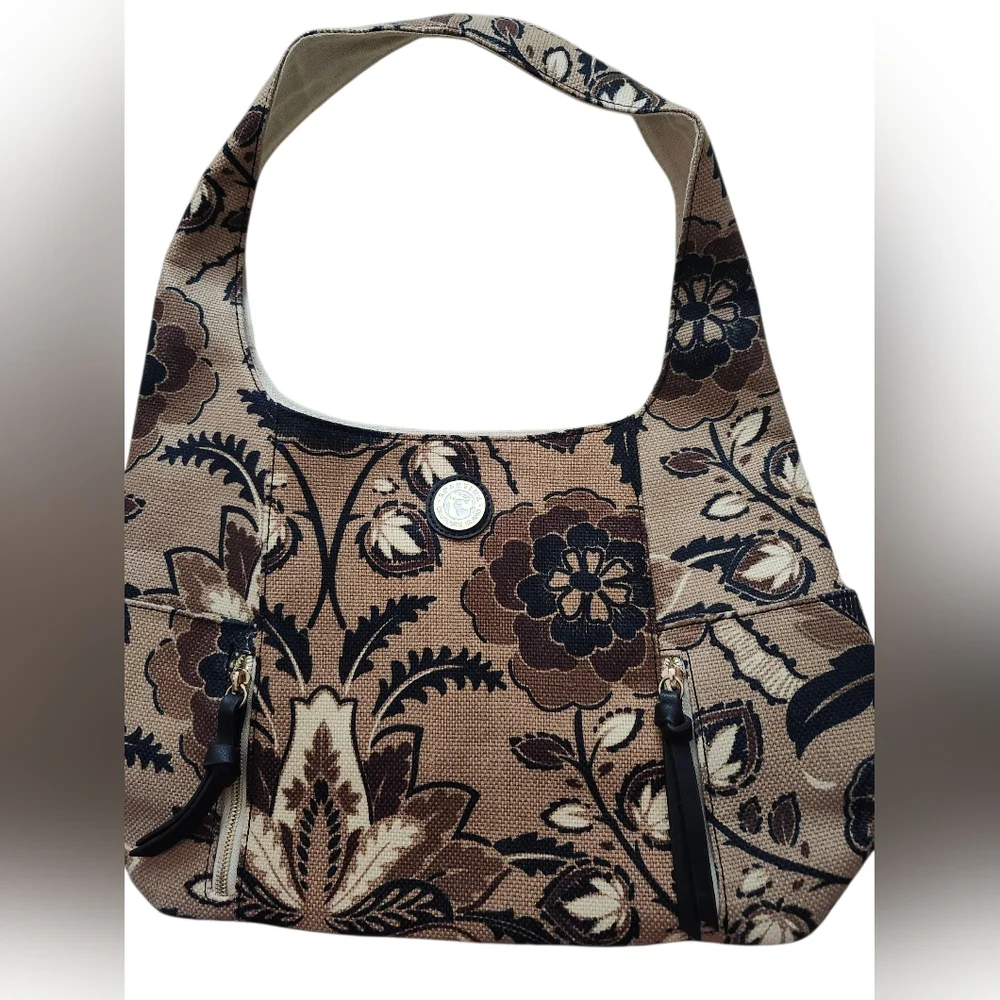 Spartina 449 NWOT Floral Tan Shoulder Bag